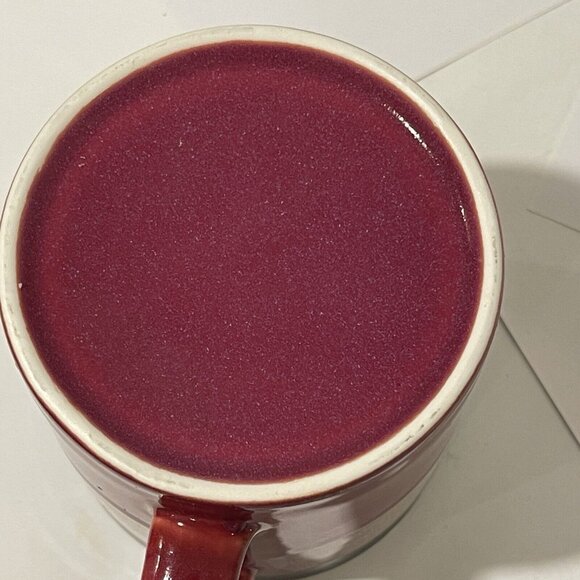 Potter’s Corner Wide‎ Mug Fire Metallic Glazed Dripped Ceramic Red, Green, Tan - Picture 10 of 15